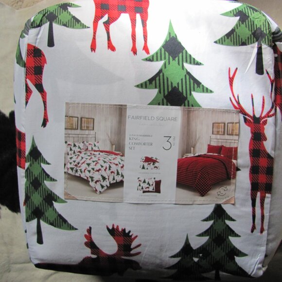 Sunham Plaid Deer Reversible 3-Pc. Comforter Sets NIP - Picture 7 of 9